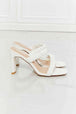 MMShoes In Love Double Braided Block Heel Sandal in White Trendsi