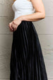  Accordion Pleated Flowy Midi Skirt 