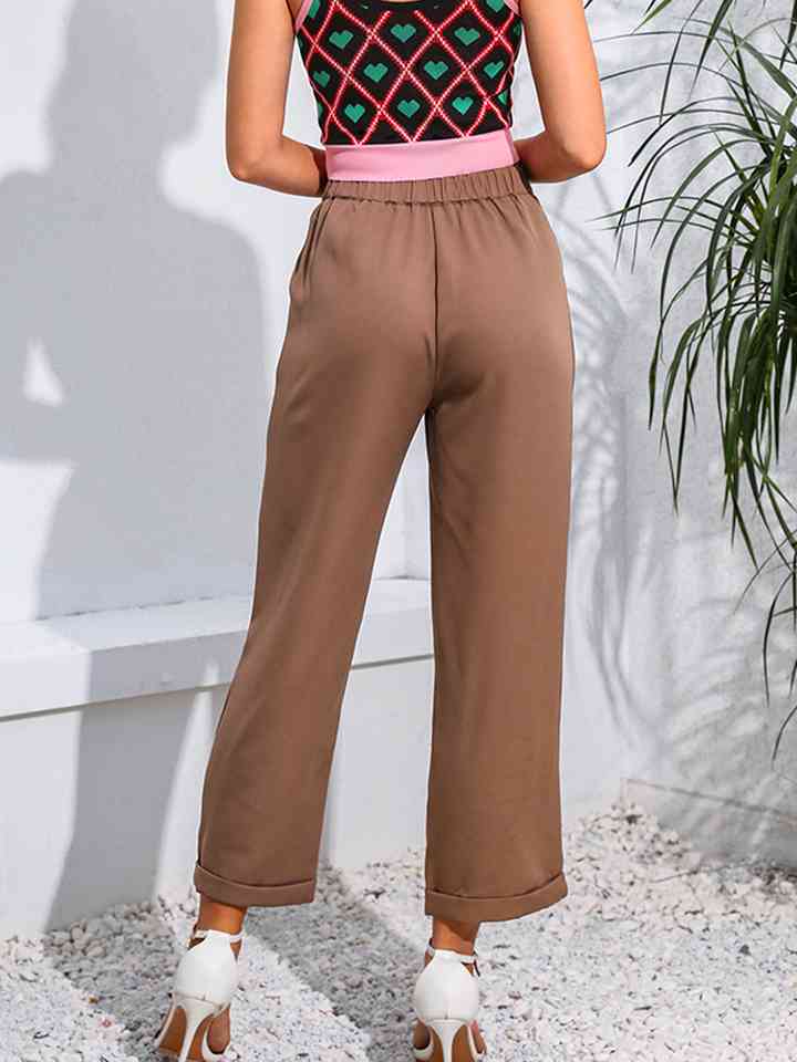 Cropped Straight Leg Pants Bazaarbey