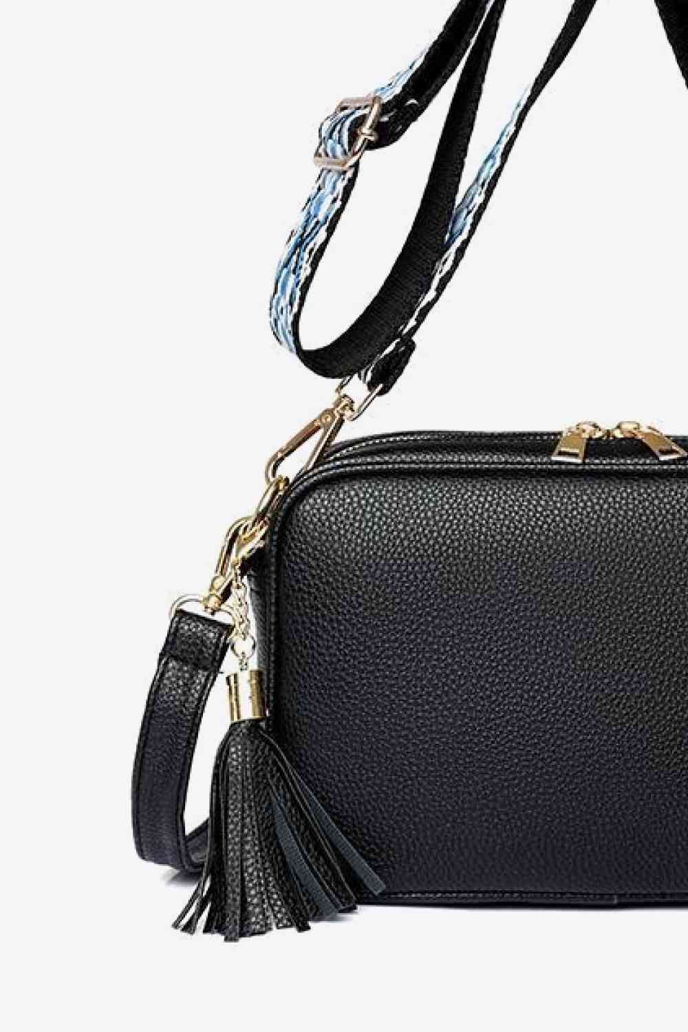 PU Leather Tassel Crossbody Bag Trendsi