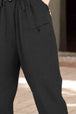 Button Detail Elastic Waist Pocket Pants Bazaarbey