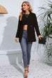 Lapel Neck Long Sleeve Blazer with Pockets Trendsi