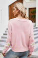 Floral Ribbed Trim Drop Shoulder Cardigan Trendsi