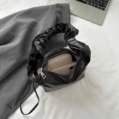 PU Leather Drawstring Shoulder Bag Trendsi