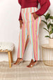  Striped Smocked Waist Pants with Pockets Bazaarbey