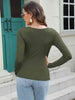 Long Sleeve Scoop Neck T-Shirt Trendsi