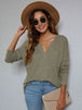 Dropped Shoulder High-Low Waffle-Knit Top Bazaarbey