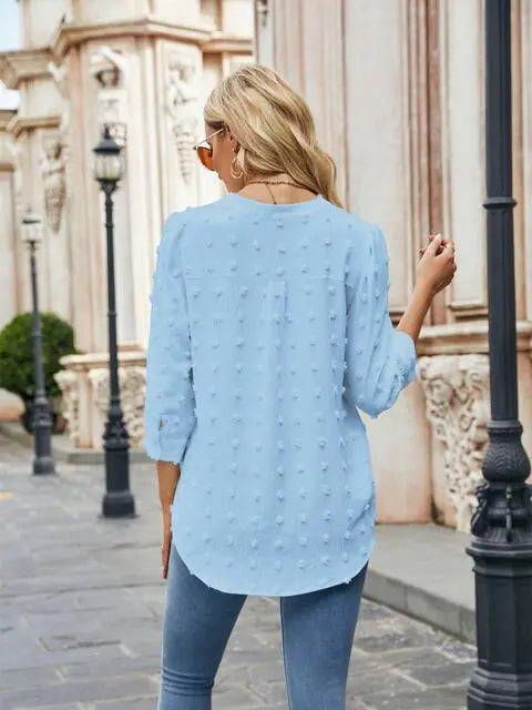  Notched Neck Blouse Bazaarbey