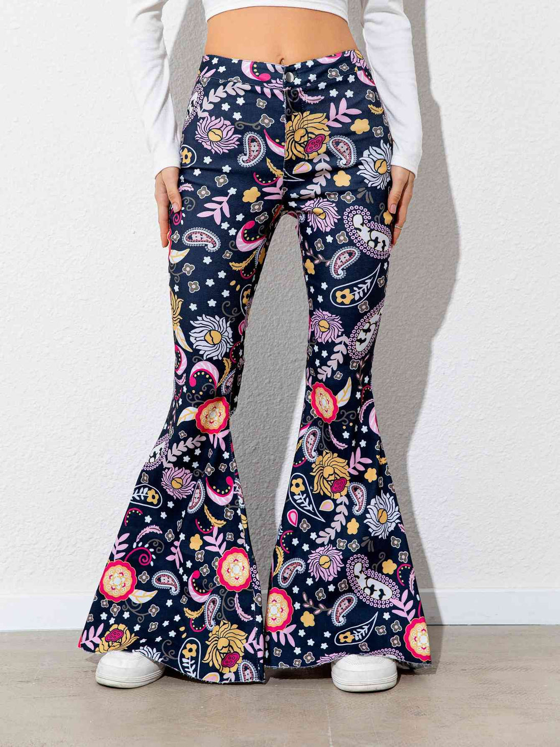 Floral High Waist Flare Leg Pants Bazaarbey