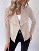 Collared Neck Long Sleeve Jacket Trendsi