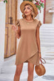 Flutter Sleeve Tulip Hem Dress -BazaarBey - www.shopbazaarbey.com