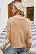 Floral Ribbed Trim Drop Shoulder Cardigan Trendsi