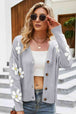 Floral Ribbed Trim Drop Shoulder Cardigan Trendsi