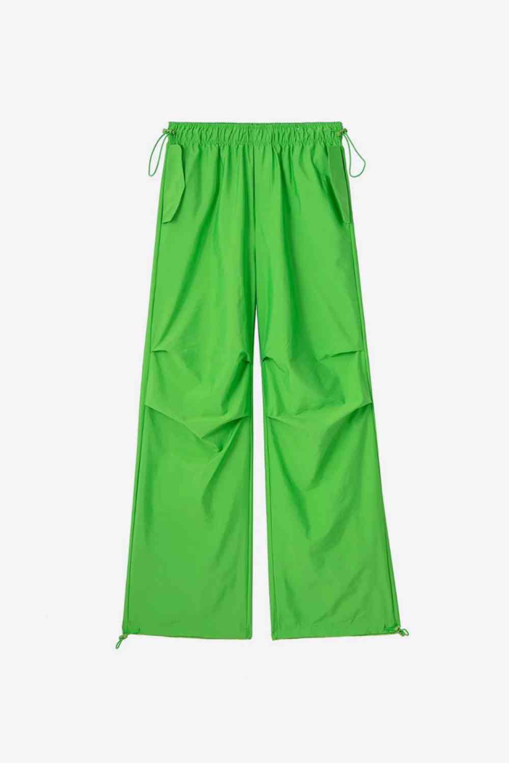 Drawstring Waist Pants with Pockets Bazaarbey