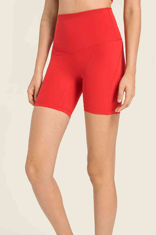 Seamless High-Rise Wide Waistband Biker Shorts Trendsi