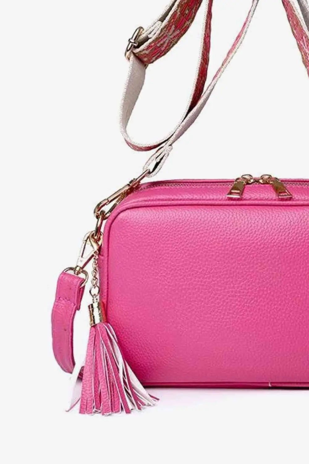 PU Leather Tassel Crossbody Bag Trendsi