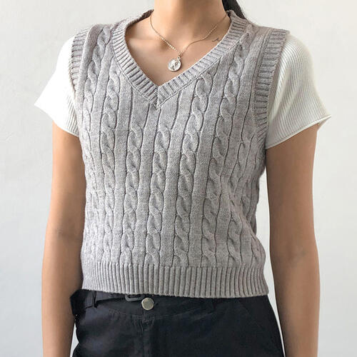  V-Neck Sweater Vest Trendsi