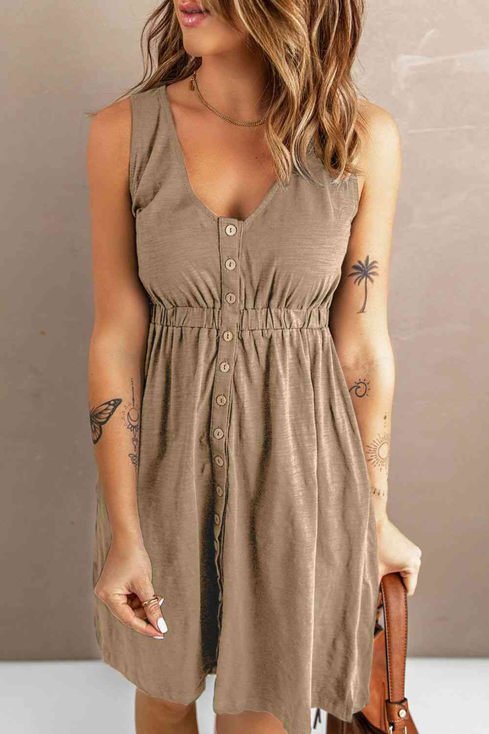 Sleeveless Button Down Mini Magic Dress Bazaarbey