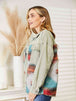 Dropped Shoulder Long Sleeve Printed Denim Jacket Bazaarbey