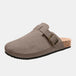 Suede Closed Toe Buckle Slide Trendsi