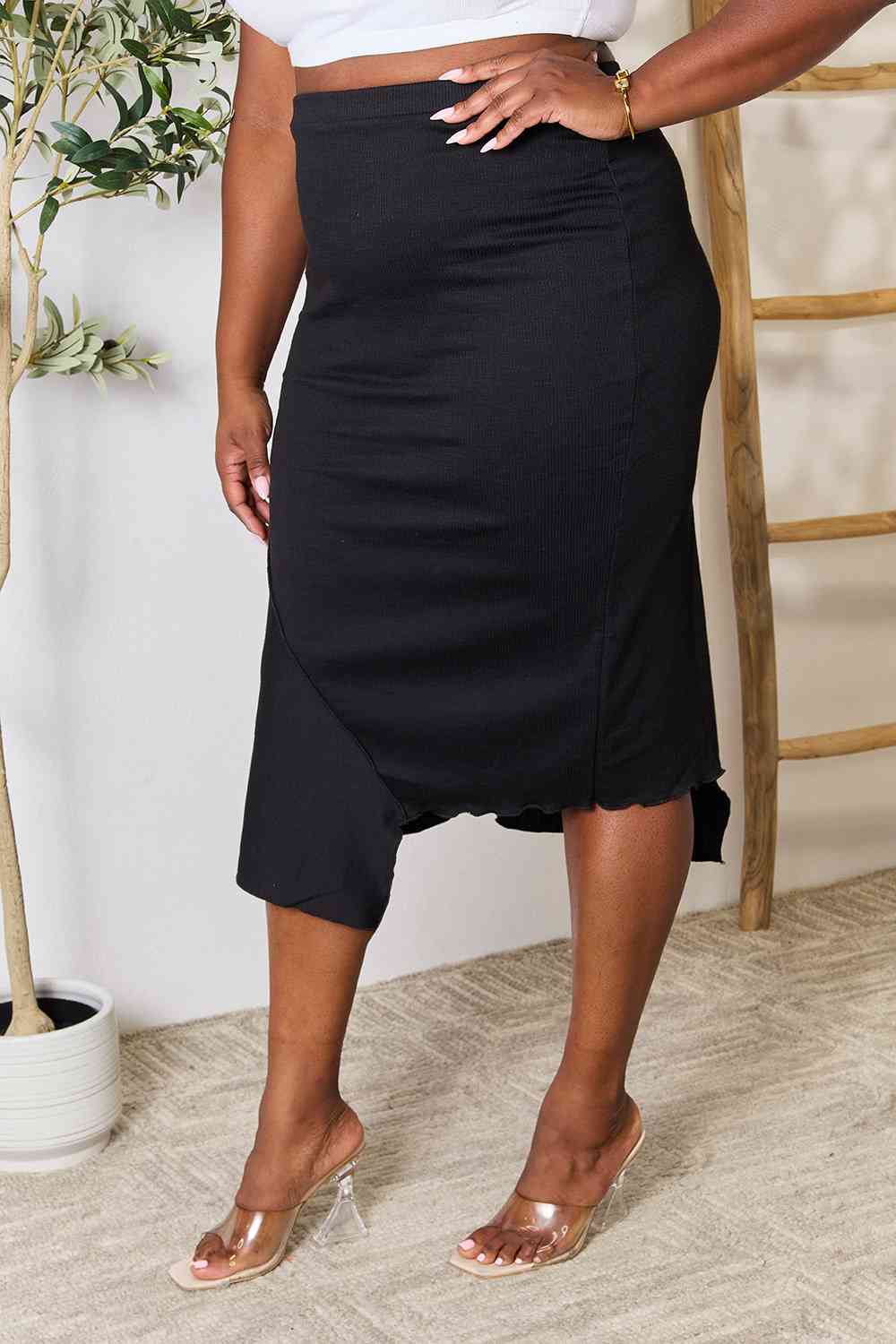  Full Size High Waist Midi Skirt Trendsi