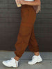 High Waist Drawstring Pants with Pockets Bazaarbey