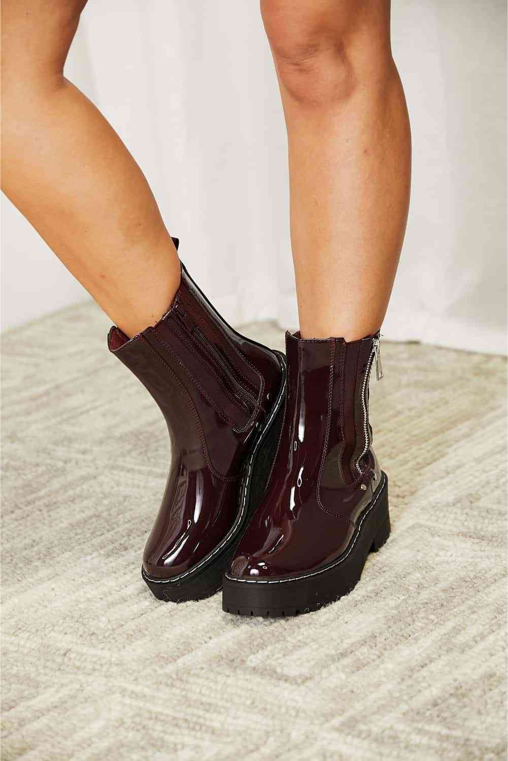  Side Zip Platform Boots Trendsi