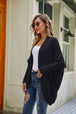 Mixed Knit  Dolman Sleeve Cardigan Trendsi