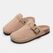 Suede Closed Toe Buckle Slide Trendsi