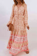 Bohemian Lace-Up Long Sleeve Maxi Dress -BazaarBey - www.shopbazaarbey.com