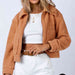 Long Sleeve Collared Neck Sherpa Jacket Trendsi