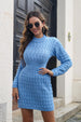 Cable-Knit Openwork Sweater Dress Bazaarbey