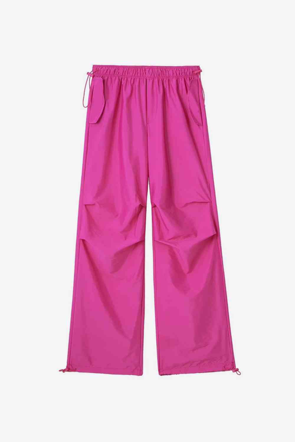 Drawstring Waist Pants with Pockets Bazaarbey