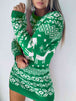 Christmas Element Round Neck Mini Sweater Dress Bazaarbey