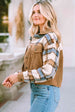 Plaid Collared Neck Button Down Jacket Trendsi