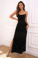 Sequin Backless Split Maxi Dress Bazaarbey