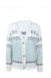 Printed V-Neck Buttoned Cardigan Trendsi