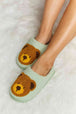 dy Teddy Bear Print Plush Slide Slippers Trendsi