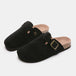 Suede Closed Toe Buckle Slide Trendsi