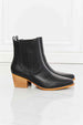 MMShoes Love the Journey Stacked Heel Chelsea Boot in Black Trendsi