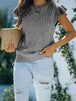 Round Neck Cap Sleeve Sweater Trendsi