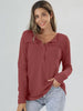 Half Button Long Sleeve T-Shirt Bazaarbey