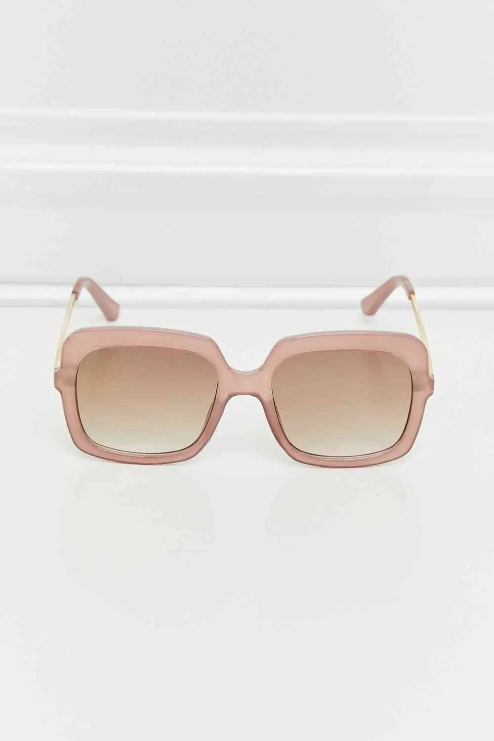 Square Metal-Plastic Hybrid Temple Sunglasses Trendsi