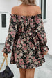 Floral Off-Shoulder Flounce Sleeve Dress -BazaarBey - www.shopbazaarbey.com