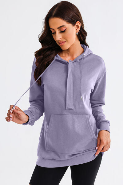 Drawstring Half Zip Hooded Dress -BazaarBey - www.shopbazaarbey.com