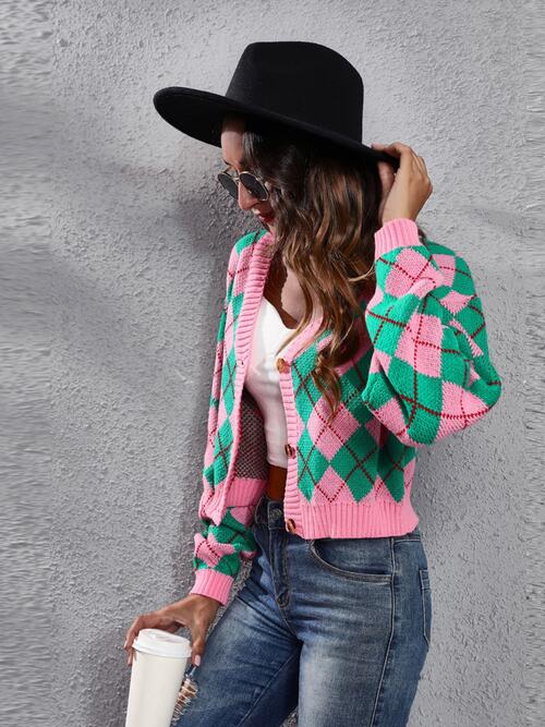  Button Up Long Sleeve Cardigan Trendsi