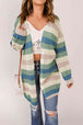  Striped Long Sleeve  Cardigan Bazaarbey