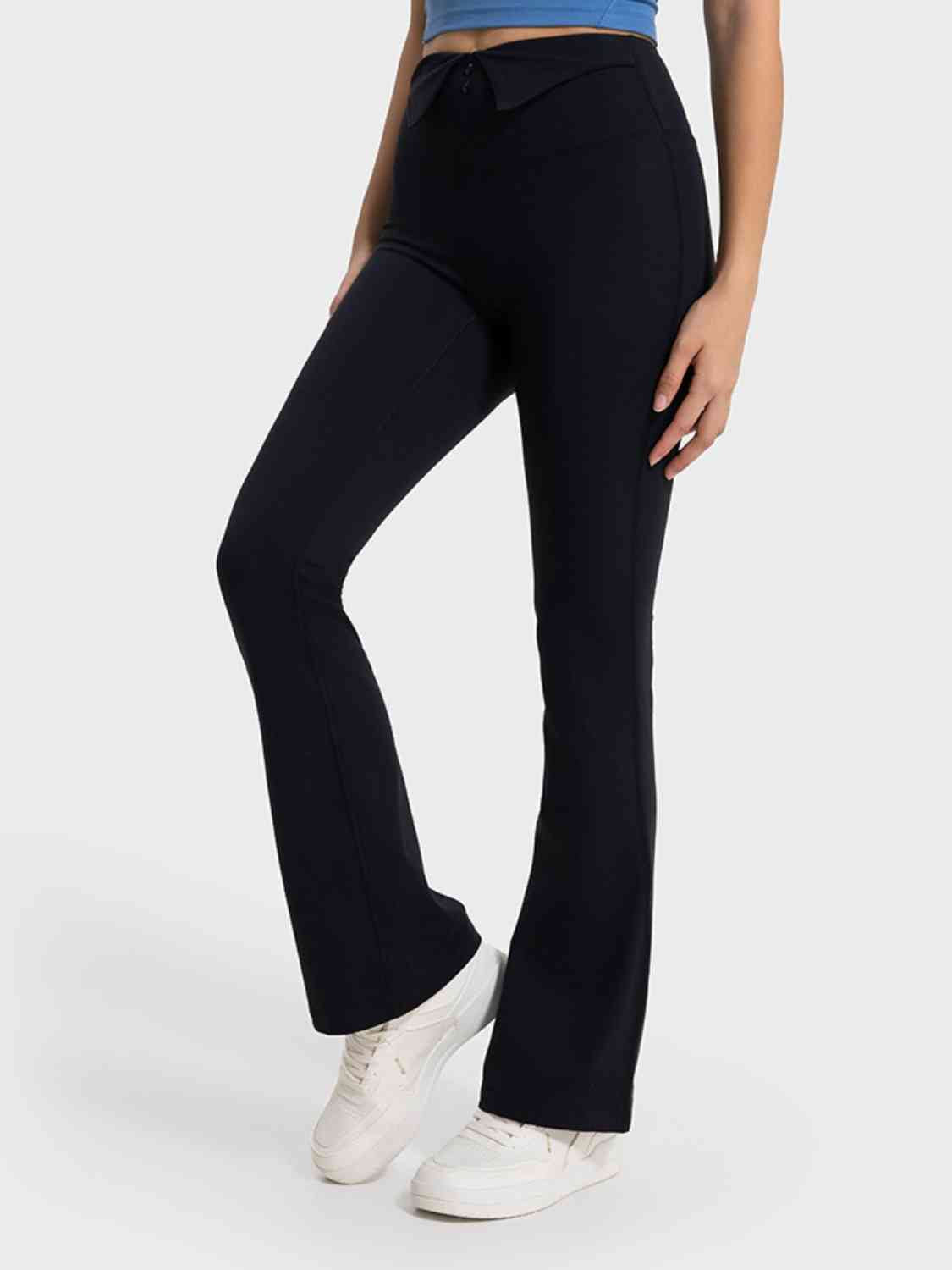 Wide Waistband Bootcut Sport Pants Bazaarbey