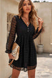 Buttoned Empire Waist Lace Dress Bazaarbey