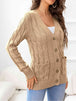 Button Down Cable-Knit Cardigan Bazaarbey